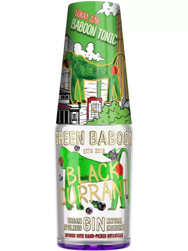 Green Baboon Black Currant, with glass