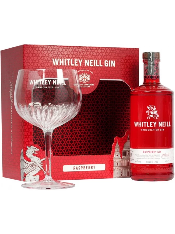 Whitley Neill Raspberry, gift box with glass