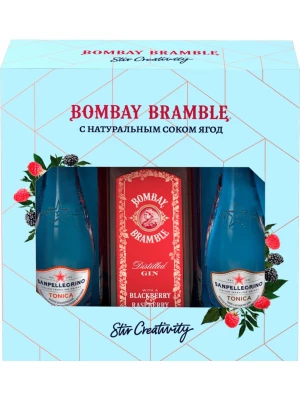 Джин Bombay Bramble, gift set with 2 bottles of S. Pellegrino Tonica 0.7 л