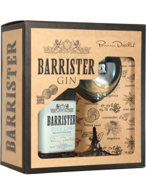 Джин Barrister Blue Gin, gift box with glass 0.7 л