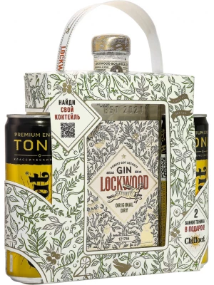 Джин Lockwood Original Dry, gift set with 2 cans of ChillOut Premium English Tonic 0.5 л