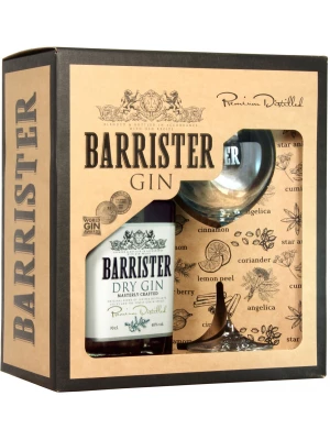 Джин Barrister Dry Gin, gift box with glass 0.7 л