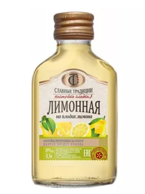 Настойка Славные Традиции Лимонная, настойка сладкая 0.1 л