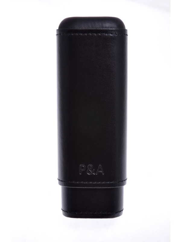 Чехол P&A на 2 сигары Робусто, натуральная кожа и кедр T1105-Black