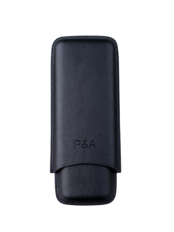 Чехол P&A на 2 сигары Cohiba Beike 56, кожа, черный T1351-black
