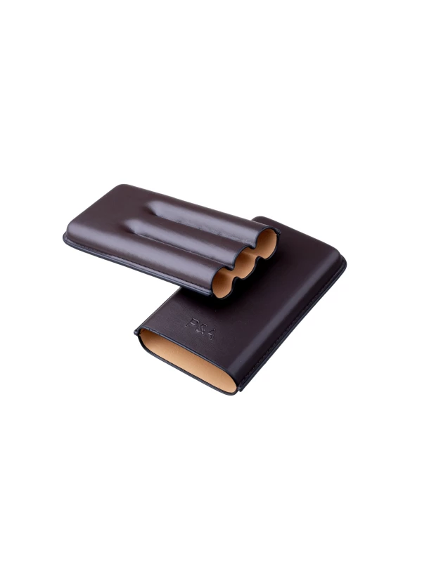 Чехол P&A на 3 сигары Cohiba Behike 56, кожа, коричневый T1348-Brown