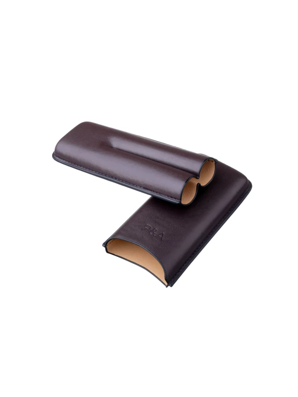 Чехол P&A на 2 сигары Cohiba Behike 56, кожа, коричневый T1351-Brown