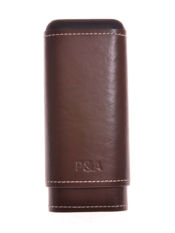 Чехол P&A на 3 сигары Черчилль, натуральная кожа и кедр T1067-Brown