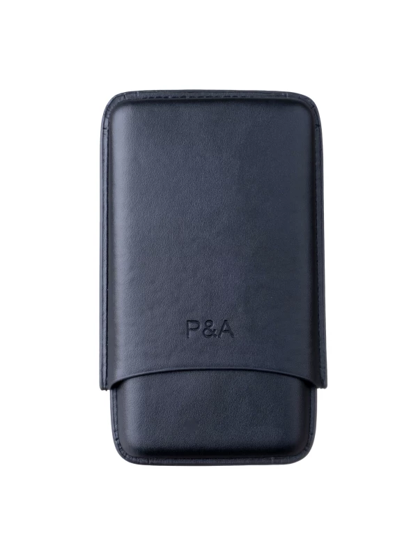Чехол P&A на 3 сигары Churchill, кожа, черный T369-black
