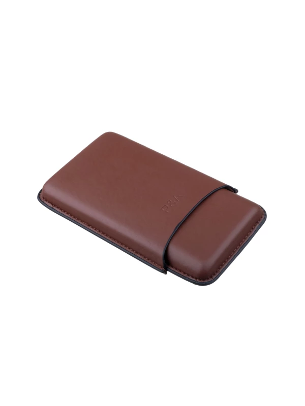Чехол P&A на 3 сигары Churchill, кожа, коричневый T369-Brown