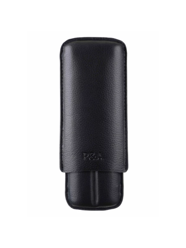 Чехол P&A на 2 сигары Черчилль, натуральная  кожа C120-Black