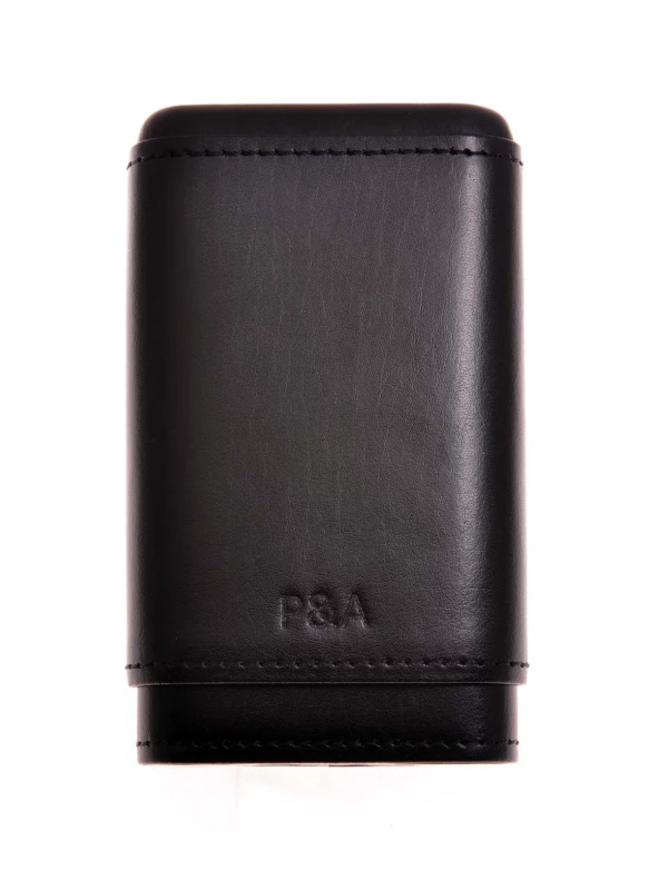 Чехол P&A на 4 сигары Робусто, натуральная кожа и кедр S202-Black