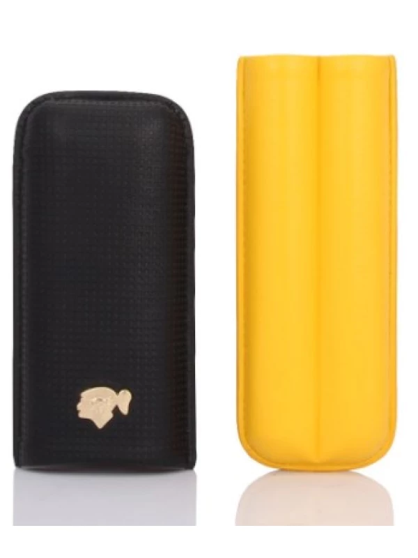 чехол Cohiba на 2 сигары black-yellow