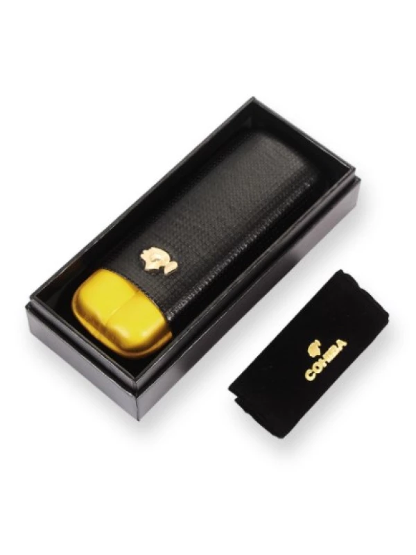 чехол Cohiba на 2 сигары black-yellow