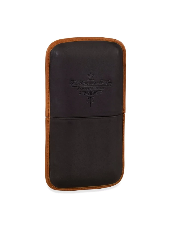 Футляр Gurkha на 3 сигары CO1131 Black Tan