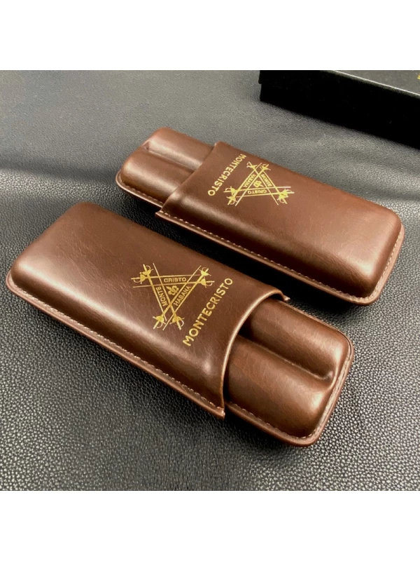 Чехол Montecristo на 2 сигары, натуральная кожа Brown