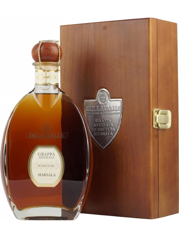 Dellavalle, Grappa affinata in botti da Marsala, 2004, gift box