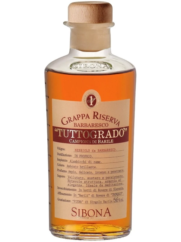 Sibona. Grappa Riserva Tuttogrado Barbaresco