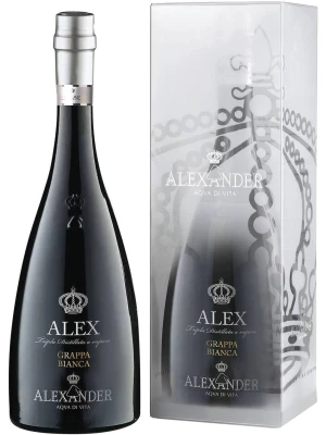 Граппа Alexander, Alex, Grappa Bianca, gift box 0.7 л