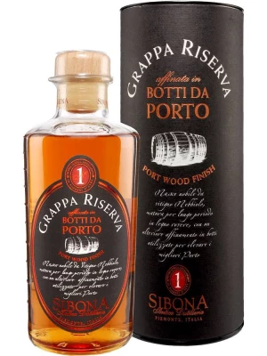 Граппа Sibona, Grappa Riserva Port Wood Finish, in tube 0.5 л