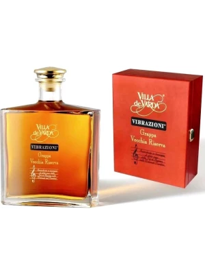 Граппа Villa de Varda, Grappa Vecchia Riserva Vibrazioni, wooden box 1.5 л