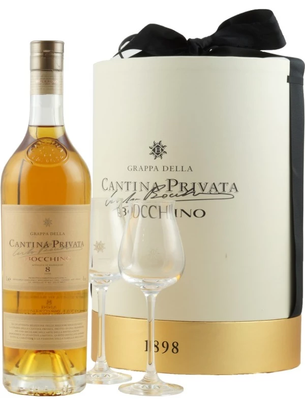 Bocchino, Cantina Privata 8 anni, gift box with 2 glasses
