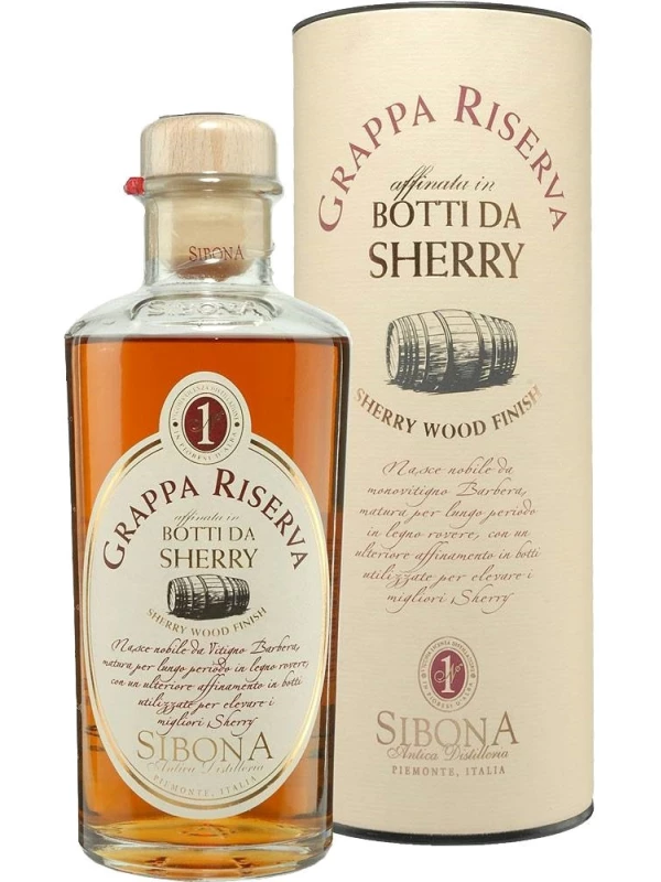 Sibona, Grappa Riserva Sherry Wood Finish, in tube