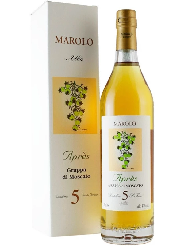 Distilleria Marolo, Apres Grappa di Moscato, gift box