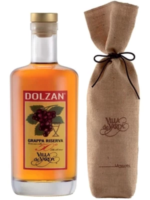 Граппа Villa de Varda, Grappa Riserva Dolzan 50%, gift bag 0.7 л