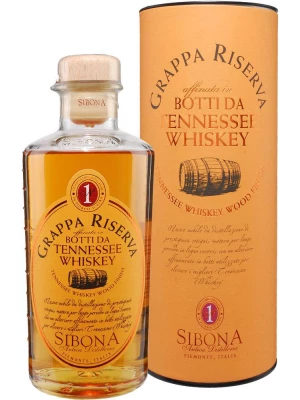 Граппа Sibona, Grappa Riserva Tennessee Whiskey Wood Finish, in tube 0.5 л
