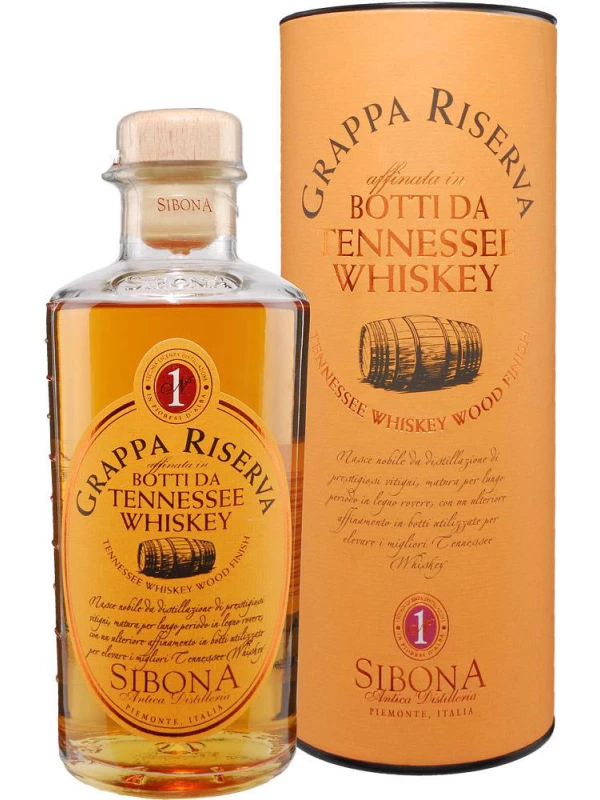 Sibona, Grappa Riserva Tennessee Whiskey Wood Finish, in tube