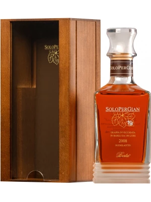 Граппа Berta, SoloPerGian, 2008, wooden box 0.7 л
