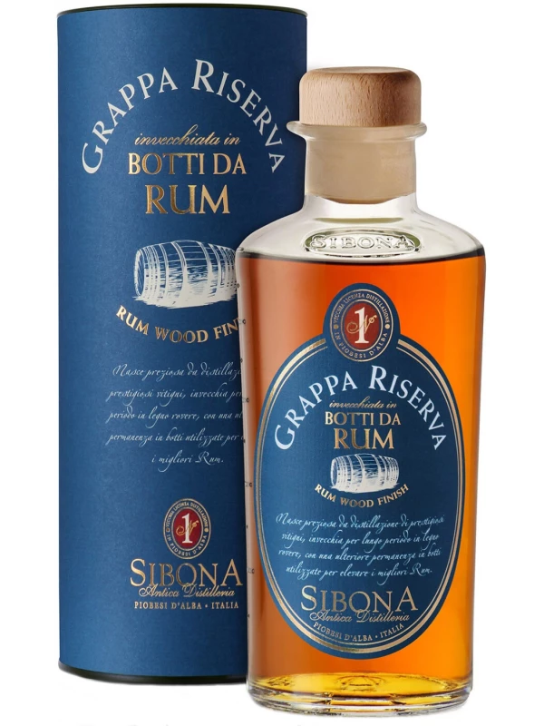 Sibona, Grappa Riserva Rum Wood Finish, in tube