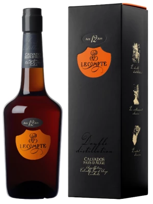 Кальвадос Lecompte, Pays d'Auge, 12 years, in gift box 0.7 л