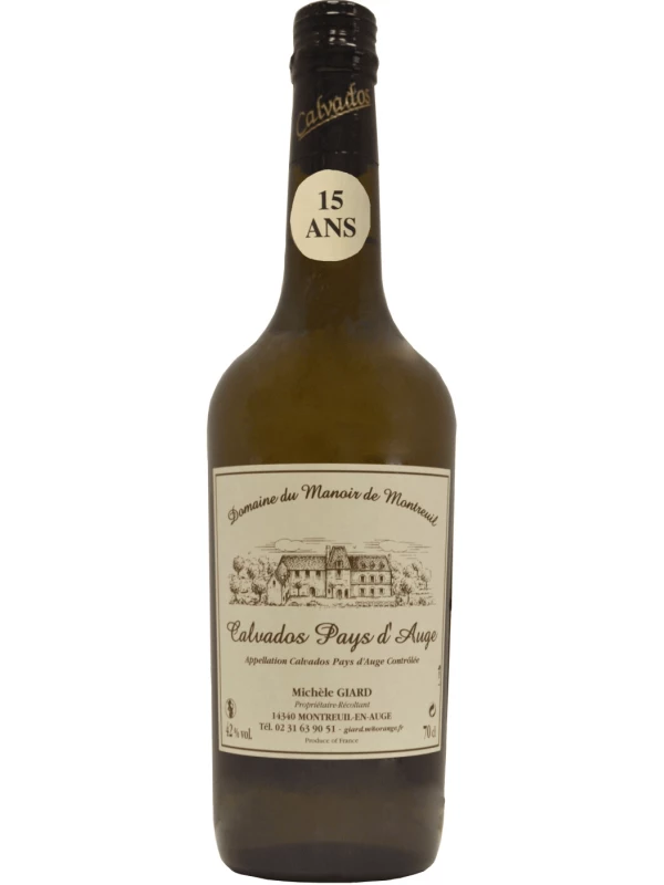 Domaine du Manoir de Montreuil Calvados Pays d'Auge 15 Ans AOC