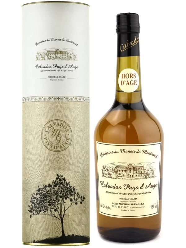 Domaine du Manoir de Montreuil Calvados Pays d'Auge Hors d'Age AOC, gift tube