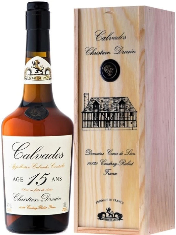 Christian Drouin, Calvados 15 ans, wooden box