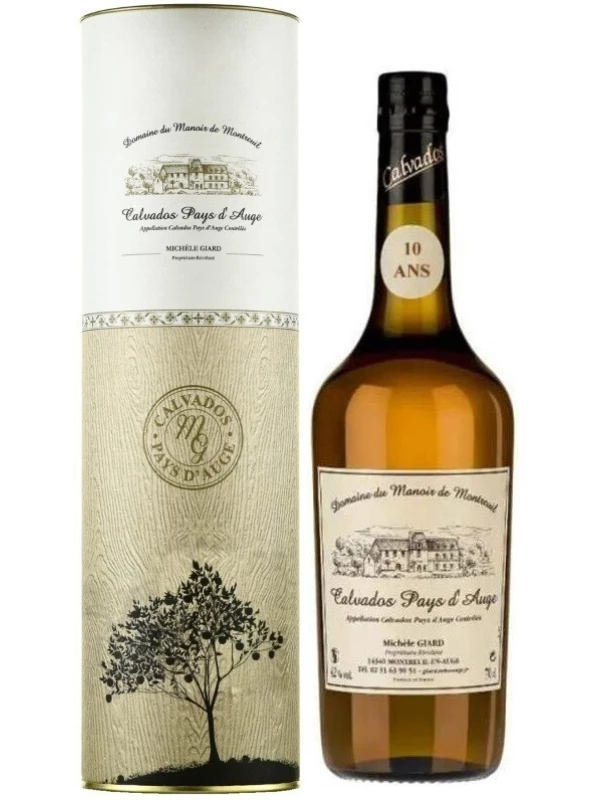 Domaine du Manoir de Montreuil Calvados Pays d'Auge 10 Ans AOC, gift tube