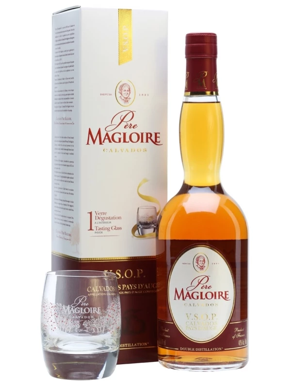 Pere Magloire, Calvados VSOP, gift box with glass