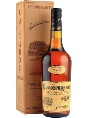 Кальвадос Calvados Pierre Huet, Hors d'Age 12 ans, Calvados Pays d'Auge AOC, gift box 0.7 л