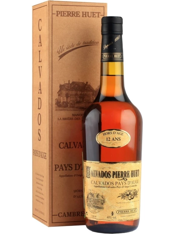Calvados Pierre Huet, Hors d'Age 12 ans, Calvados Pays d'Auge AOC, gift box