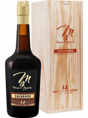 Кальвадос Marquis de Montdidier 12 Years Old, Calvados AOC, wooden box 0.7 л