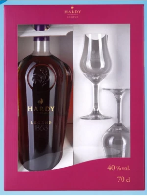 Коньяк Hardy Legend 1863, gift set with 2 glasses 0.7 л