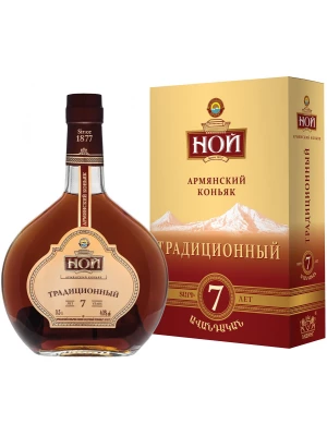 Коньяк Ной Традиционный 7-летний, в подарочной коробке 0.5 л