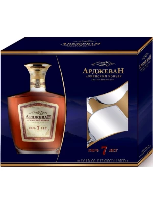 Коньяк Arcon, Arjevan 7 Years Old, gift box with 2 glasses 0.5 л