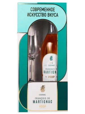Коньяк Francois de Martignac VSOP, gift box with glass 0.7 л
