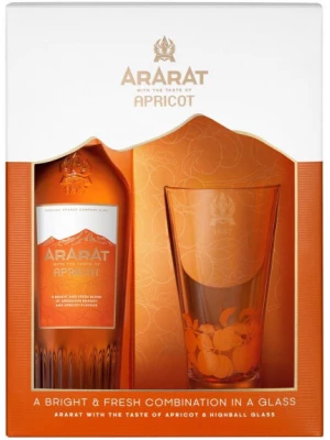 Коньяк Арарат Абрикос, в подарочной коробке со стаканом 0.5 л