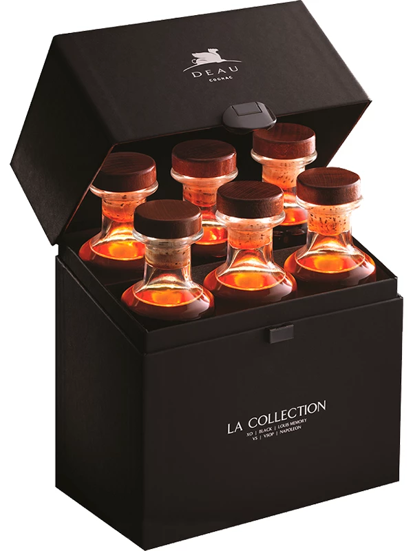 Deau, Collection 6, 6 bottles, Deau VS, Deau VSOP, Deau Napoleon, Deau XO, Deau Black, Deau Louis Memory, in gift box
