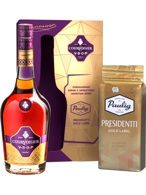 Коньяк Courvoisier VSOP, gift set with coffee Paulig 0.5 л