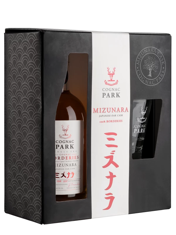 Park Borderies Mizunara, gift set with glass